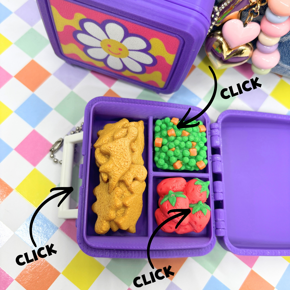 Retro Lunch Box Fidget Keychain