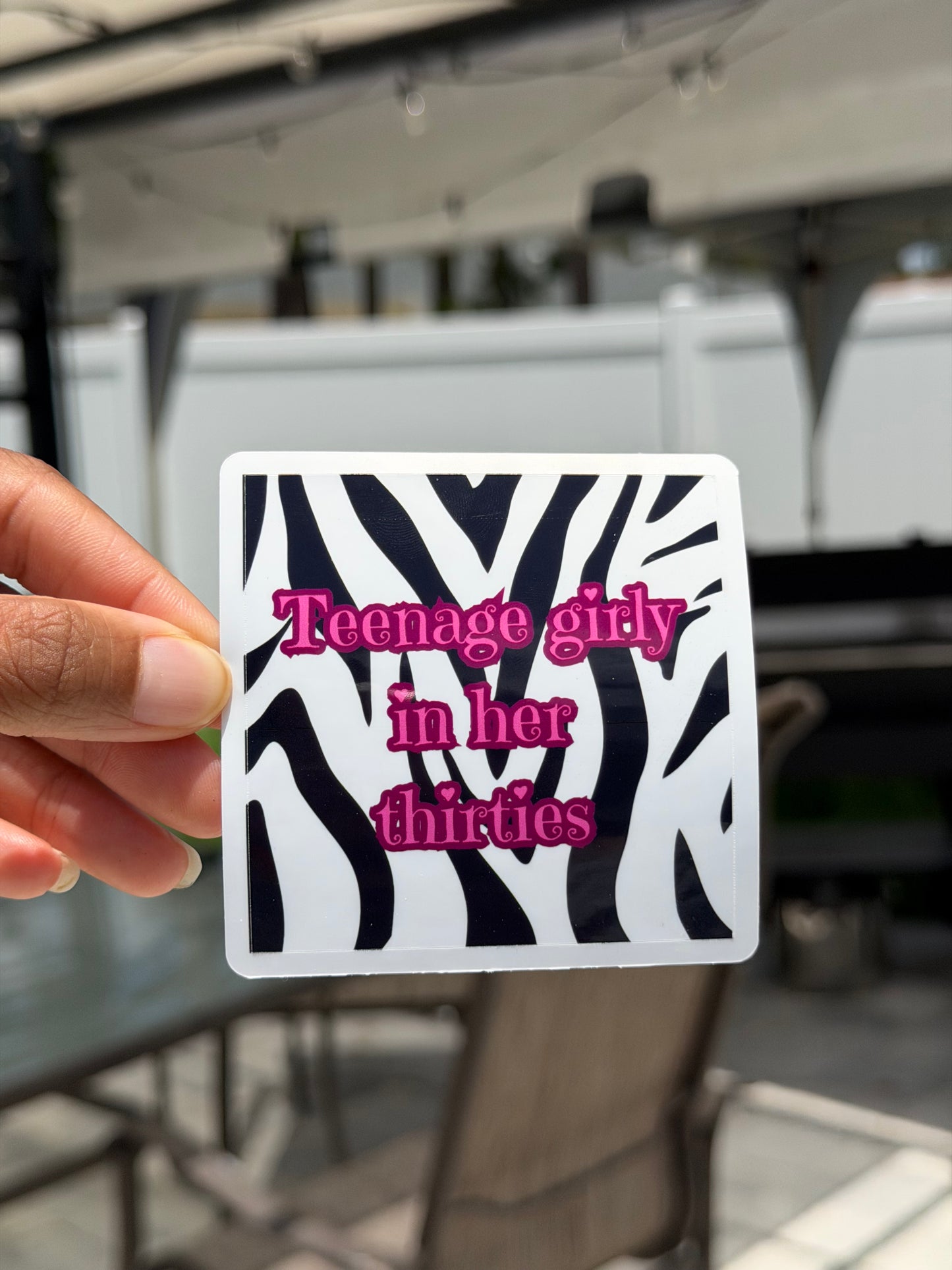 Teenage Girly In Her Thirties Die-Cut Sticker