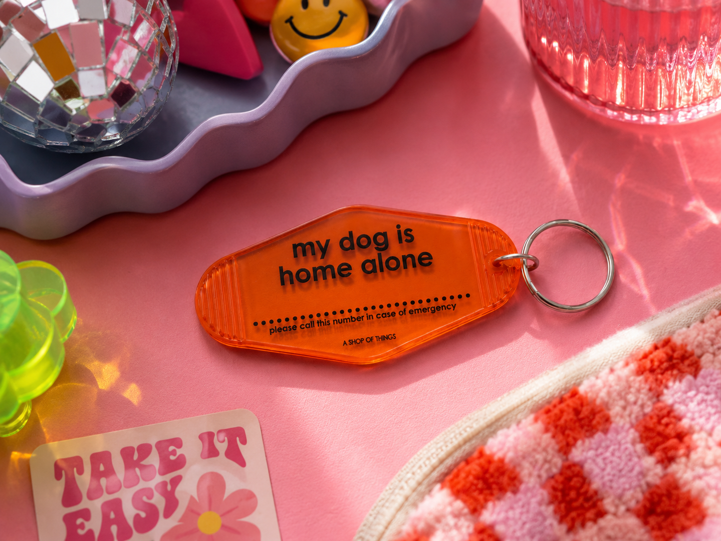 My Dog Is Home Alone Keychain
