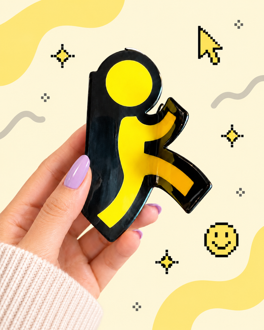AOL Running Man Hair Claw Clip