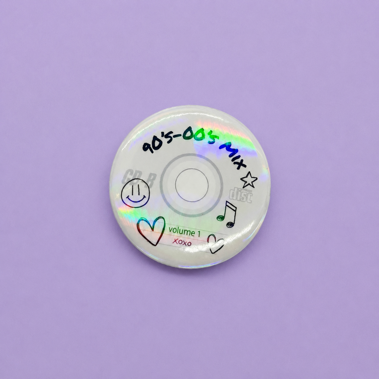 Mixed CD Holographic Medium Pin Back Button