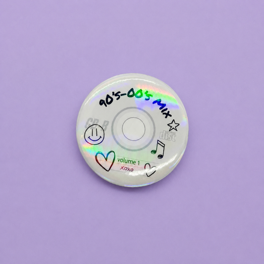Mixed CD Holographic Medium Pin Back Button