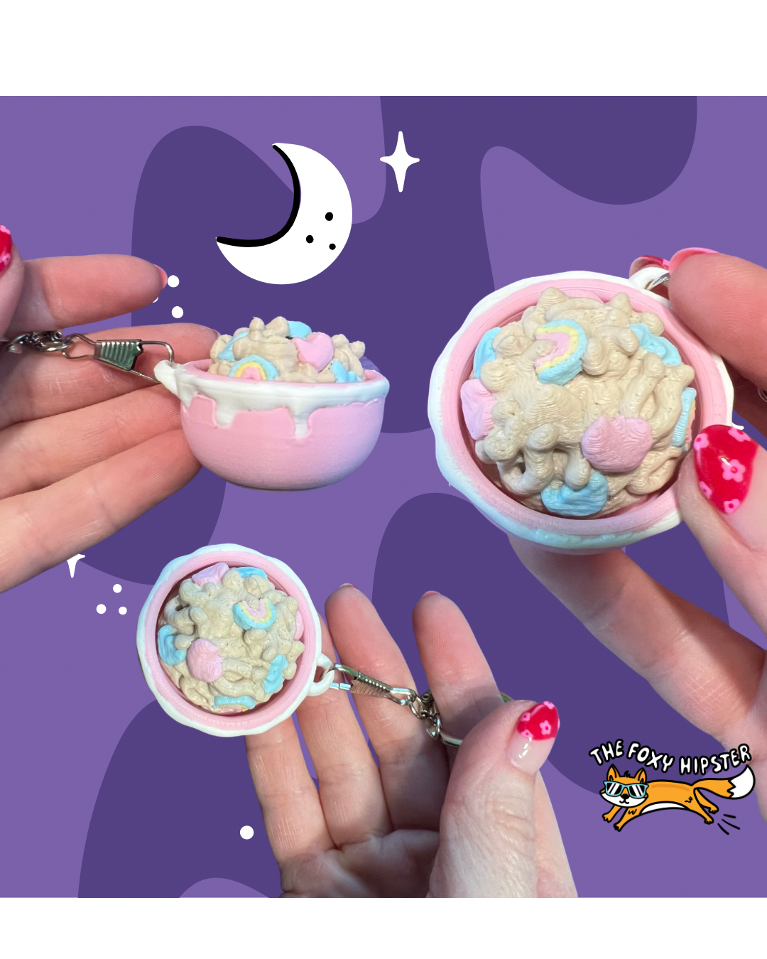 Lucky Cereal Fidget Toy Clicker Keychain